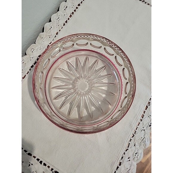 Vintage Kings Crown 6” Candy Box Ruby Cranberry Flashed W/Lid Cottage Grandma - Picture 9 of 12